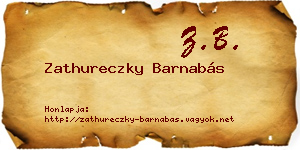 Zathureczky Barnabás névjegykártya